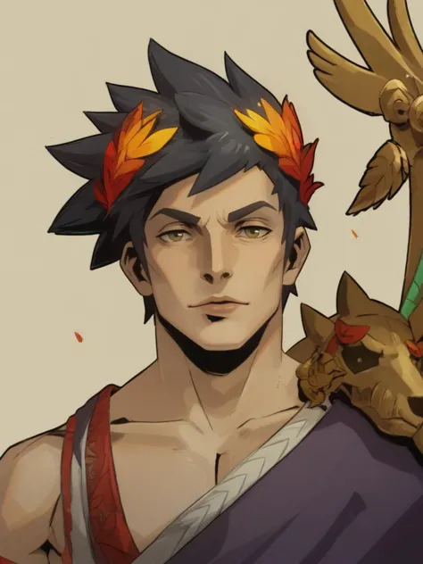 a close up of a person with a dragon on his shoulder