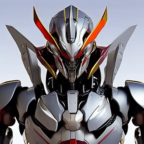 dvMech, perfect robot face. 85mm, f1.8, robot portrait, glossy Gundam Wing