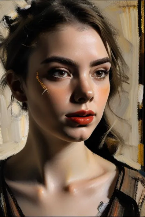 shot from a Dutch angle, classical art (close up on face:1.2) painting of (DEN_alisya_soa), Fechinm style, white diaphanous dress, (academic art), Abs, perfect body, ultra detailed face, Detailed lips, Fine Eyes, Double eyelidm, (seductive), ((Aroused: 1.5)), Medieval aesthetics, sharp focus, intricate details, highly detailed, depth of field, sharp focus, High detail, impressionism, Detailed oil painting, glazing, tenebrism, Scumbling, oil painting, Baroque style, by Rembrandt, By Artemisia Gentileschi, p0rn epiCRealism <lora:diaphanous_dress-1.0-full:0.845> <lora:fechin:0.875> <lora:speedy1p5:1>