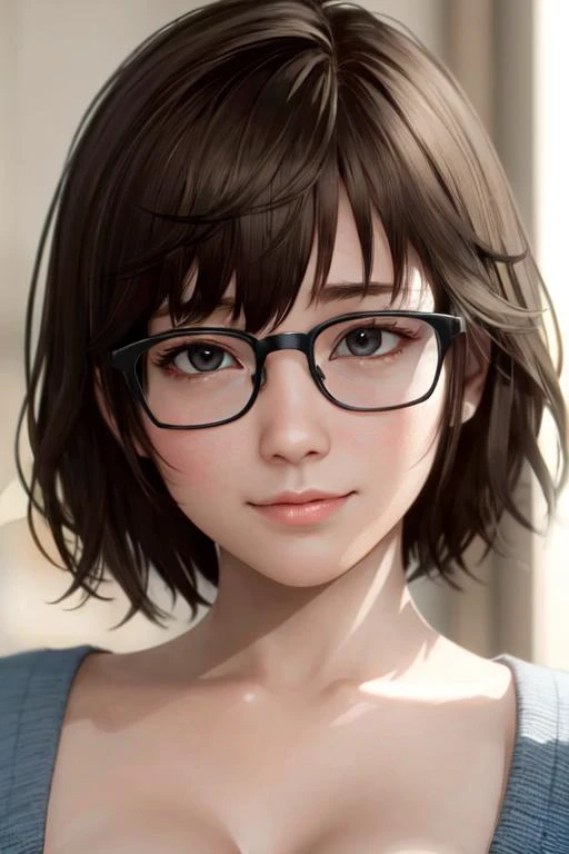 tsukushi, face, beautiful, glasses