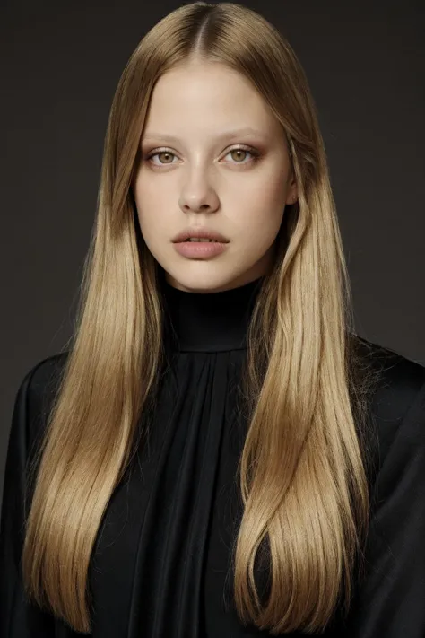 <lora:Mia_Goth_actress:0.7> mia goth, woman, highly detailed, realistic, professional portrait, upper body, makeup, lipstick, gr...