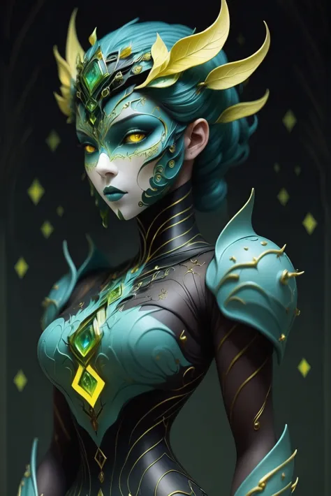 fae automaton, 1girl, woman, full body, sparkling dark color:mediumaquamarine and radiant dark color:yellowgreen color scheme<lora:EnvyStarlightFaeAutomaton01:1>