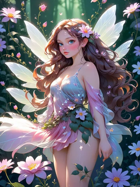 woman, fairy, curvy, long hair, flowers, 1r1d3sc3nc3, <lora:1r1d3sc3nc3XL:0.75>
