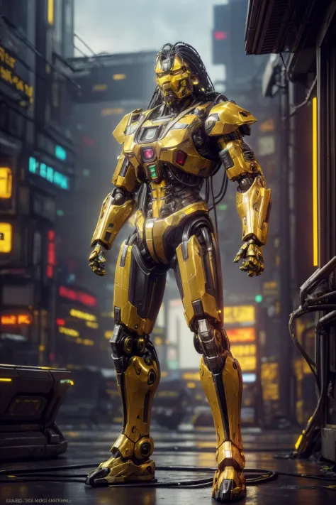 <lora:Cyrax_v1:0.7>
Masterpiece, best quality, (highly detailed raw photo:1.2), 8k render in octane, volumetric lighting, volumetric shadows  <lora:more_details:0.7>
portrait of a yellow robot, (armor reflexions:1.2), attack posture, long hair, random post...