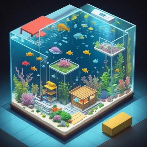 <lora:miniaturemaps_last:0.8>  isometric style, vibrant, crisp, ntricate, detailed,  <lora:aquarium:0.2>, aquarium