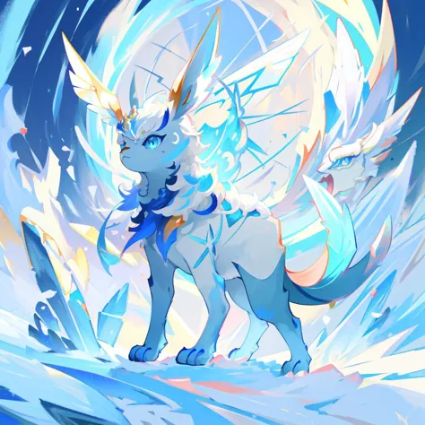 <lora:glaceon-v3-000024:0.8>glaceon,full body,snow,animal nose,animal,blue skin,pokemon \(creature\),blue fur,no humans,, (maste...