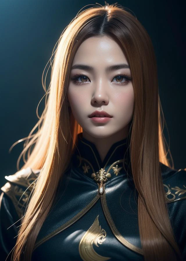 (im Dunkeln:1.6), Hyperrealistisches Porträt einer Chinesin ,Fantasy-Kunst, fotorealistisch, dynamische Beleuchtung, waifu instagram,artstation, poster, volumetrische Beleuchtung, sehr detaillierte Gesichter, 4 k, preisgekrönt, 1 Mädchen, im Dunkeln, tiefer Schatten, zurückhaltend,Cowboy-Schuss,(offizielle kleidung:1.4) ,lange Haare,weißes Haar,