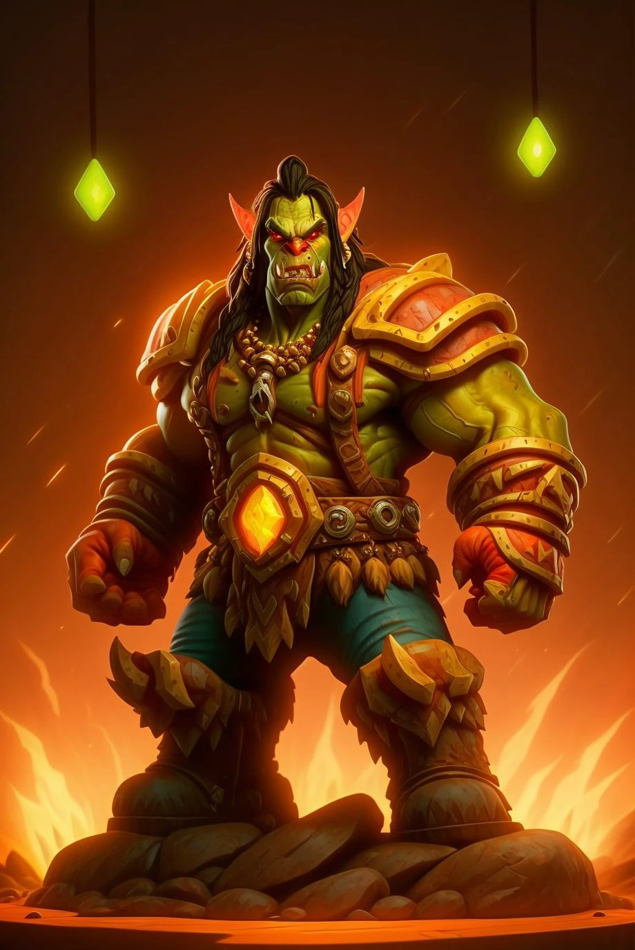 Portrait of an orc warrior wearing suit and tie,Blizzard Entertainment ...