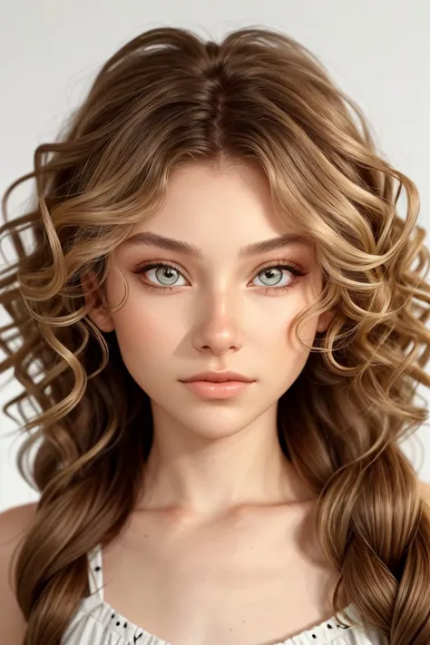 AlexandraLenarchyk focus on eyes, Nahaufnahme im Gesicht, haar gestylt spiral locken haar