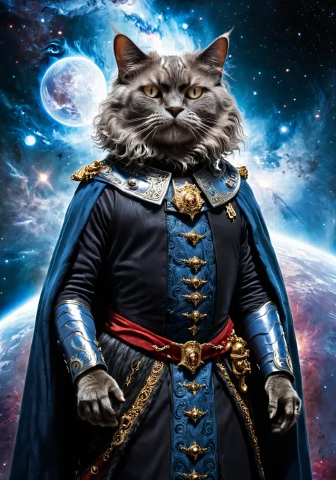 the most regal cat in the universe, galactic emperor of chaos and plasma,  immense pathos, haughtiness, commanding mortals, Dark art, biblical scale, surreal violence, high budget IMAX blockbuster epic <lora:xl_more_art-full_v1:1> <lora:LLBretonXL:1> llbreton   <lora:Stefan_Gesell_style_m:0.5> 5GPstyle