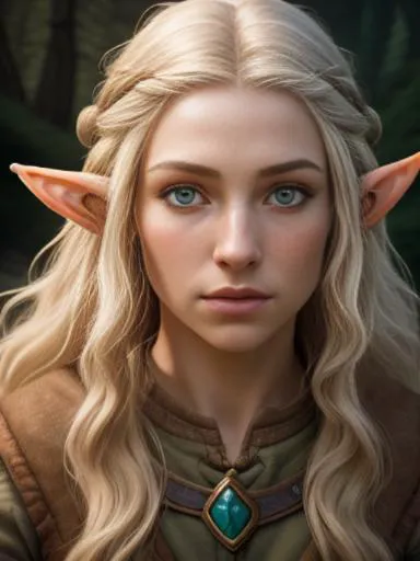 photo RAW, full color portrait, A beautiful female adventurer in Middle Earth: A vast and ancient world, home to Elves, Dwarves,...