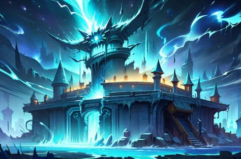 high fantasy landscape, (high quality, highres, ultra-detailed), painting, [city|space], fairy tale, landscape of The Everstorm Citadel itself stands as a towering citadel of pure elemental energy, forged from the raw essence of the Chaos. Its structure is ever-changing, its walls pulsating with arcane symbols and flowing patterns that seem to shift and morph with each passing moment. The air crackles with an electric energy, charged with the untamed power of the Elemental Chaos. and Jeep, [flora|dungeon], Fall, Cel shading, macro lens, <lora:ElementalMagicAIv2:1>