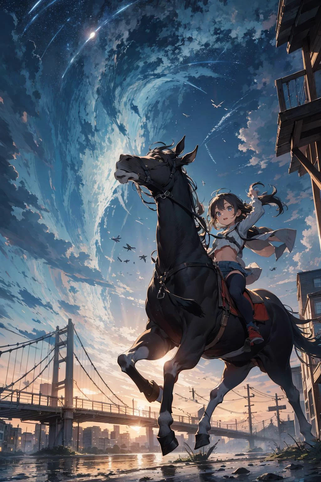 absurdres, highres, ultra detailed, (1girl:1.3),
BREAK
, Illustrate a romantic moonlit scene, with soft lighting, intimate moments, and a sense of warmth and love.
BREAK
, Create an image of a centaur galloping through grasslands, with the upper body of a human and the lower body of a horse.
BREAK
, Create a stunning starry sky image, with long exposures capturing the beauty and movement of celestial bodies.
BREAK
, Capture an urban cityscape, featuring towering buildings, bustling streets, and a dynamic atmosphere.
BREAK
, Create a scene of children playing, capturing their innocence, energy, and sense of wonder and exploration.
BREAK
, Capture the primal appeal of primitive art, with bold, simplified shapes, strong colors, and an emphasis on raw emotion and instinct.