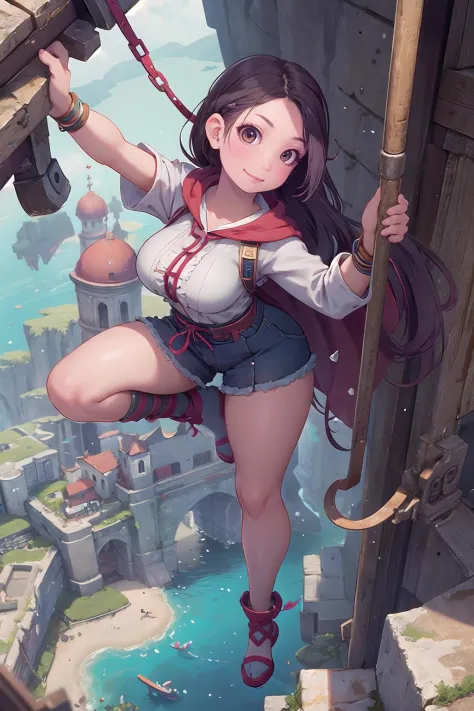 masterpiece, best quality,1girl,young girl,brown eyes,long hair,evil smile,shiny skin,(nice leg line:1.3),thin waist,huge breasts,
BREAK
Explorers, island, creatures, ruins, discovery, adventure, mystery, danger, teamwork, wonder
BREAK
around crowd:1.1,depth of field,looking at viewer,from above,full body