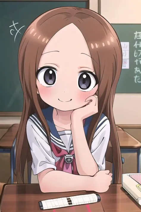 masterpiece,ultra detail,best quality,1girl, POVadoring <lora:POVadoring:0.7> <lora:Takagi_San:0.7>takagi_san,bare forehead,shin...