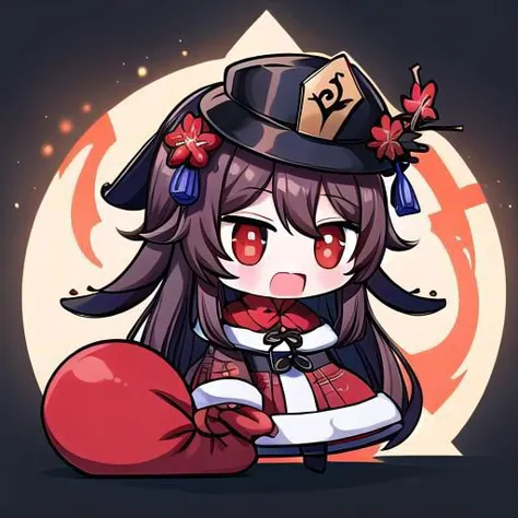 a cartoon girl with a hat and gloves holding a red heart