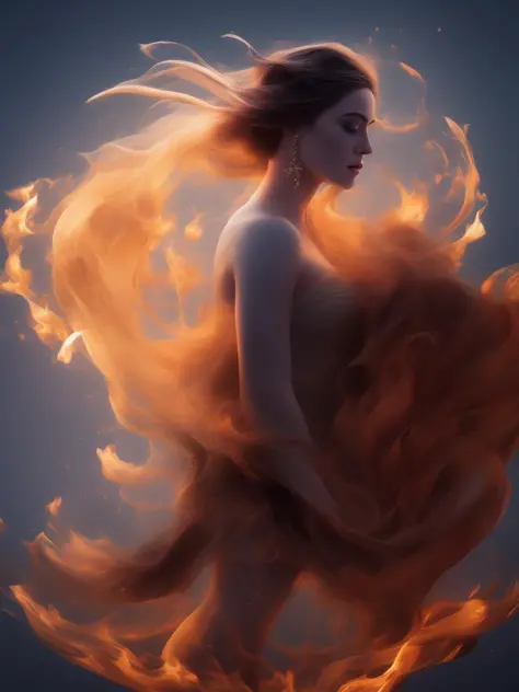 modelshoot style, (extremely detailed CG unity 8k wallpaper), (full shot body photo:1.3) of the most beautiful artwork in the world, a (very dark:1.3) face of a beautiful woman classical dancer, serene, smoke all around, eerie atmosphere in the style of oh...