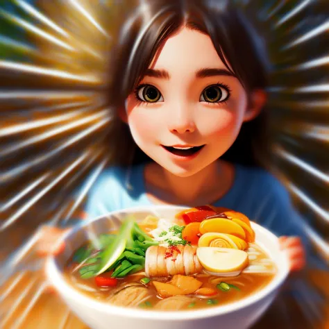 girl eat ramen  faster <lora:motion:1.5>