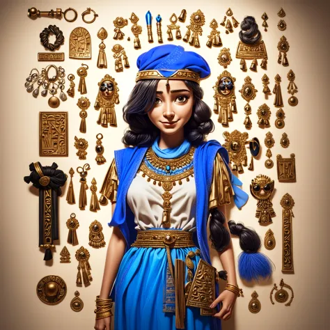1girl ,egypt , hieroglyph  <lora:tangbohu-detailer_1.0:0.5>   <lora:fgs_pro:1>