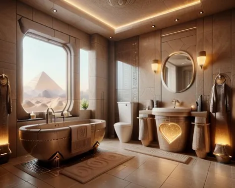 egypttech, restroom, good quality, detailed, <lora:EgyptTech-30:0.8>