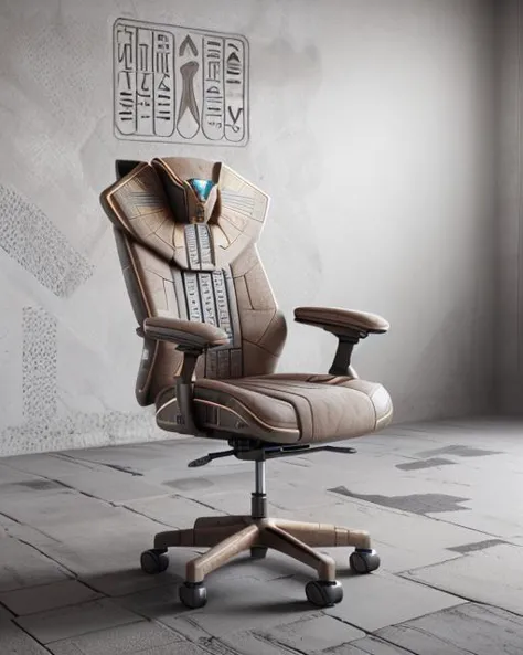 egypttech, photo of a modern chair, product shot, no humans, good quality, detailed, high resolution, <lora:EgyptTech-30:0.9>