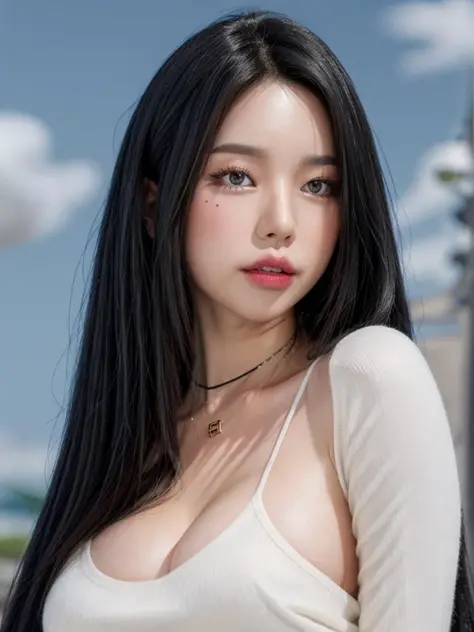 pureerosface_v1:0.24, best quality, photorealistic, 8k, high res, 1girl, woman, (skindentation), (portrait:0.6), ((cityscapebackground:1.62)), full color, ((smallsize round breast, highneck sweater:1.5)), straight-looking at viewer:1.8, (1girl eyes looking...
