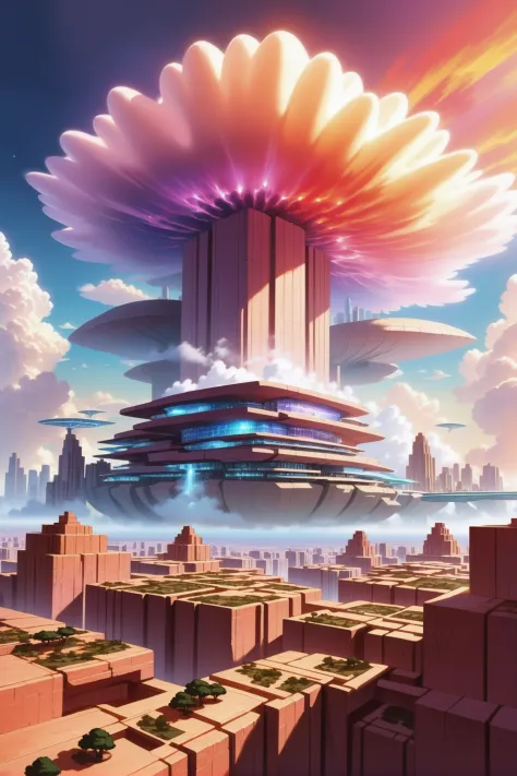 fantasia, a Radiant,amazing fantasia cloud megacity outside of reality, obra de arte