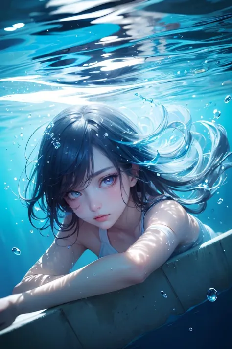 glowing eyes.abstract background,(illustration:1),masterpiece,best quality,detailed face and eyes,1 girl,underwater hair physics...