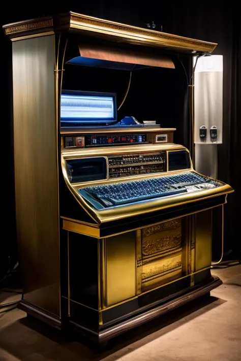 a close up of a computer on a desk in a room