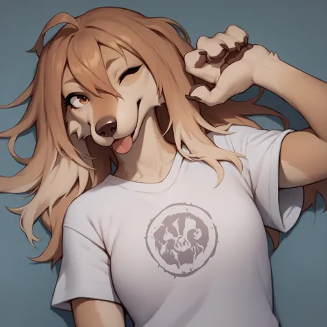 anime girl with long hair and a white shirt holding a cell phone