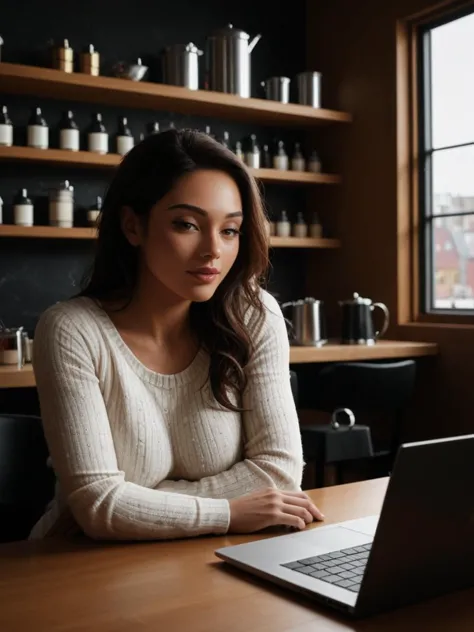 score_9, score_8_up, score_7_up, realistic, photorealistic, 1girl, 12k resolution:1.3, super detail, headshot, close-up, 
BREAK
In downtown Yerevan, Anzhela Ekmekjian, an Armenian woman sits in a cozy café, her laptop open in front of her as she sips on a steaming cup of Armenian coffee. With a focused expression, she types away, immersed in her work as a software engineer for a local tech startup. Her passion for coding and innovation is evident in how her eyes light up whenever she solves a particularly challenging problem. Around her, the café hums with activity, filled with the chatter of fellow creatives and entrepreneurs discussing their latest projects. Despite the fast-paced nature of her job, she always finds time to stay connected to her roots, occasionally pausing to chat with the barista in Armenian or to share a traditional sweet treat with her colleagues. As the sun sets over the city, casting a warm glow through the café windows, she packs up her things with a sense of satisfaction, ready to tackle whatever challenges tomorrow may bring. With her blend of modern expertise and cultural pride, she embodies the spirit of a new generation of Armenian women making their mark on the world.
<lora:add-detail-xl:0.8>
<lora:RMSDXL_Enhance:0.8>
<lora:envyStarlightDigital_v10:1>
<lora:sinfully_stylish_SDKL:0.8>