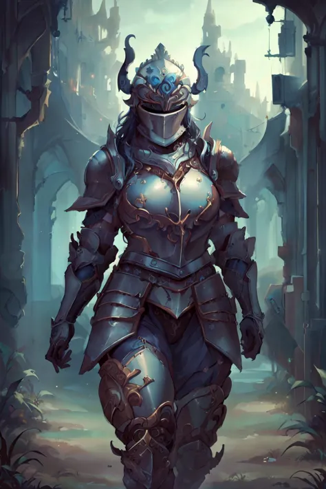 (masterpiece, best quality, high quality, highres:1.4), detailed, extremely detailed, ambient soft lighting, 4K, 1girl, (mature female, milf:1.2), (helmet, armor:1.2) dark fantasy, outdoor, gothichorrorai, fairytaleai <lora:milfWeightEdit_v1:0.5> <lora:jujunaughtStyleLora_v10:0.3> <lora:envybetterhandsLocon_beta2:1>  <lora:heavyPlateKnight_v10:0.5>  <lora:gothichorrorai_v10:0.5> <lora:fairytaleai_v10:0.5>