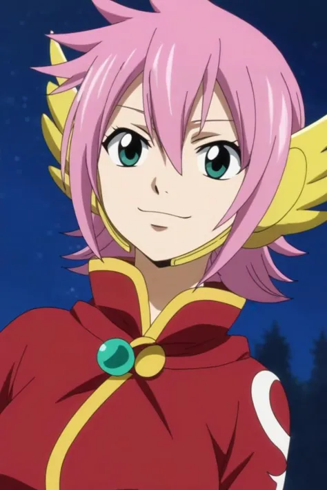 score_9, score_8_up, score_7_up, source_anime, rating_safe, , anime screencap, anime coloring, , , depth of field, 1girl, solo, <lora:meredy_fairy_tail_pony:0.78>, meredy_fairy_tail, pink hair, green eyes, short hair, head wings, pre timeskip, hair between eyes, straight-on, east asian architecture, night, crescent moon, pose, smile, , <lora:sdxl_lightning_8step_lora:1>