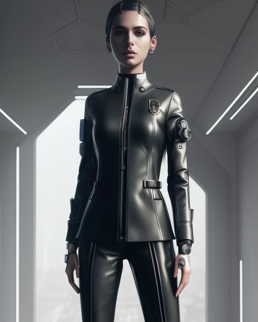 close up portrait femborg  female futuristic mobster tailored suit outfit  <hypernet:femborg:1>