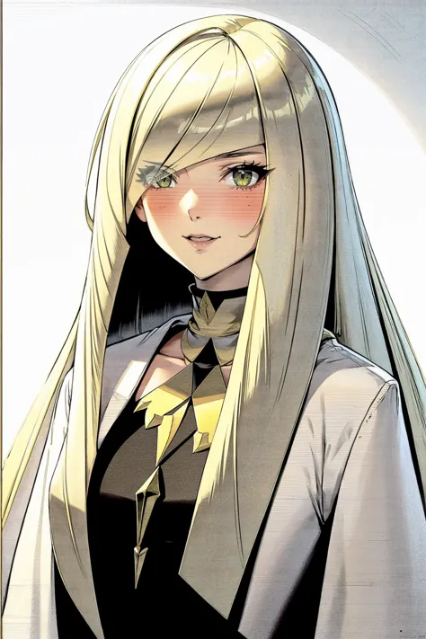 best quality, highly detailed, headshot, <lora:lusamine-pokemon-richy-v1:.9> lusaminernd, mature female, very long hair <lora:Ghibli_v6:0.8> scenery,