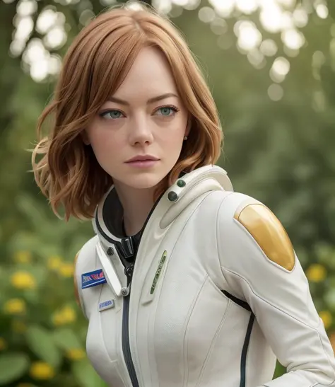 a beautiful picture of emma stone, masterpiece, photorealistic, detailed, 4k, HDR, backlighting, bloom, light, RAW color photo, (fully in frame:1.1), soft skin, emmsto, detailed skin texture, (blush:0.5), (goosebumps:0.5), subsurface scattering, wearing a ...