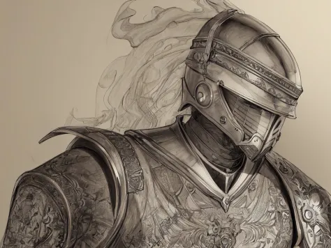 masterpiece, a drawing of a man in a helmet and armor , (a detailed drawing) <lora:DragonfruitGT_MINT:1.0>