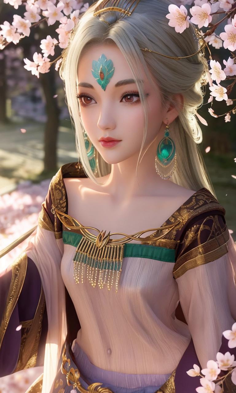 A woman with long blonde hair and green eyes wearing a dress - SeaArt AI