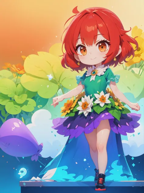 8k, masterpiece, highly detailed, cute chibi girl, full body, short hair, smiling <lora:n15g_sfw_aio_clothing-1.0:0.8>
AND red hair,
AND orange victorian dress,
AND green flower dress,
AND purple butterfly dress,
AND blue bioluminescent dress