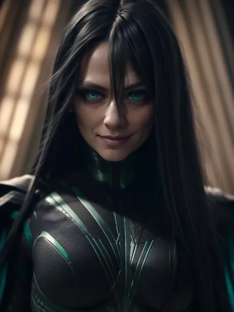RAW photo, (high detailed skin, detailed eyes:1.1), intricate details, best quality, 8k uhd, soft lighting, Hela, 1girl, solo, s...