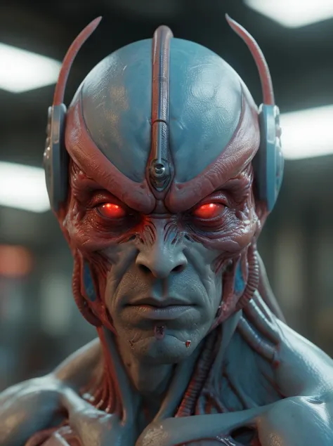 3D octane render of a solid thick super muscly male alien portrait,  translucent red helmet,  pale blue skin,  ultra realistic,  intricate details,  looper artifacts,  half cyborg,  highly detailed by peter mohrbacher,  allen williams,  hajime sorayama,  wayne barlowe,  boris vallejo,  aaron horkey,  gaston bussiere