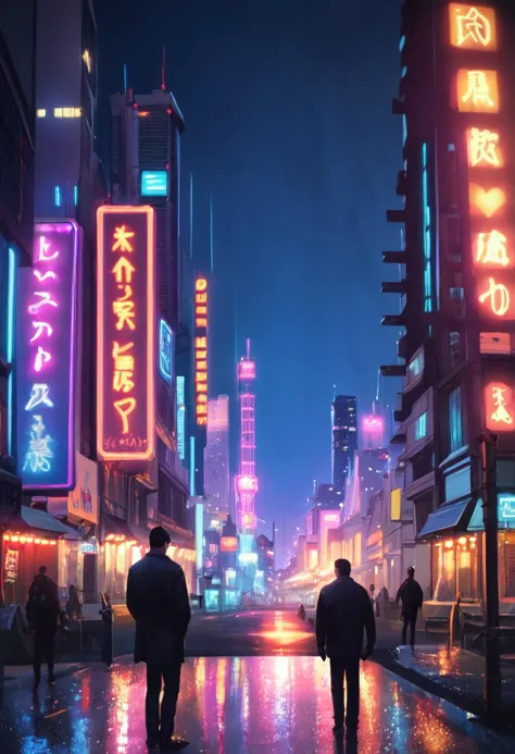 masterpiece,best quality, highly detailed,  score_9, score_8_up, score_7_up, score_6_up,source_Anime, rating_explicit detailed,BREAK
 neodark, neon lights, rain, city, scenery, night, building, outdoors, sign, cityscape, people, road, cyberpunk, city lights