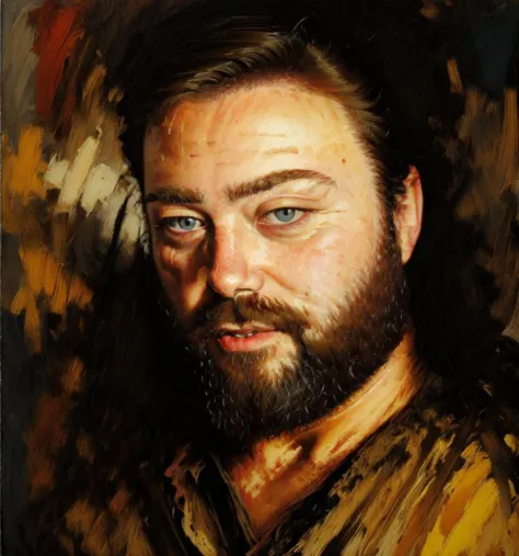 beard, oil painting, masterpiece, best quality,
