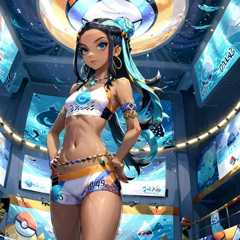 (masterpiece, best quality, ultra_detailed, highres, absurdres:1.2), <lora:nessa-xl-000023:1> nessa \(pokemon\), 1girl, standing...