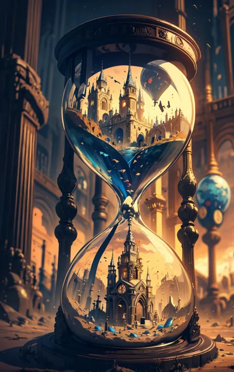 Hourglass, Gothic Architecture Sunken Treasure,Summit View <lora:Hourglass_Sora:1@0,.5@.4>