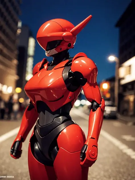 (best quality, masterpiece:1.2),ultra detailed,(photo realistic:1.4),solo,cute girl,hard_suit,<lora:BubblegumHardSuit_v1:0.6>,night city,