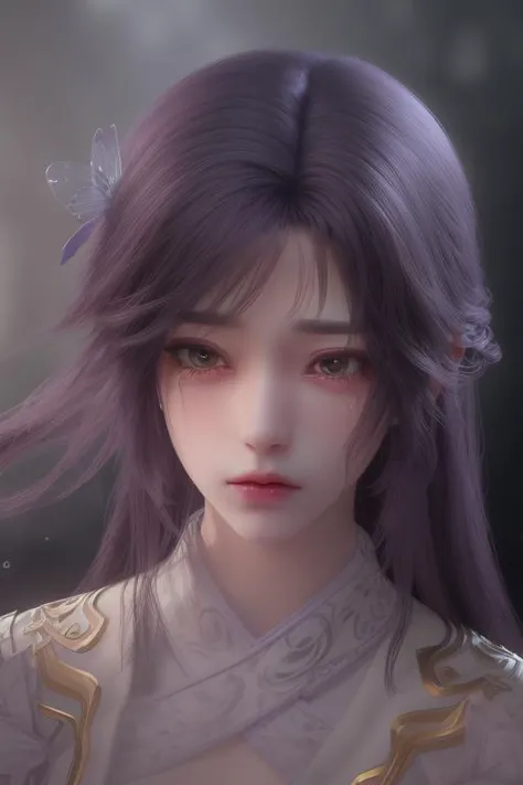 <lora:ZWyunxi:1>,yunxi, 1girl, solo, purple hair, long hair, sad, hair ornament, teardrop, streaming_tears, looking at viewer, tearing_up, closed mouth, facial mark, tears, expressionless, realistic, dress, portrait, upper body
<lora:Detail Tweaker LoRA (ç»èè°æ´):0.4>,black background,, best quality , masterpiece, illustration, an extremely delicate and beautiful, extremely detailed ,CG,unity,8k wallpaper, Amazing, finely detail, masterpiece, best quality,official art,extremely detailed CG unity 8k wallpaper,absurdres, incredibly absurdres, huge filesize , ultra-detailed, highres, extremely detailed,beautiful detailed girl, extremely detailed eyes and face, beautiful detailed eyes,light on face,