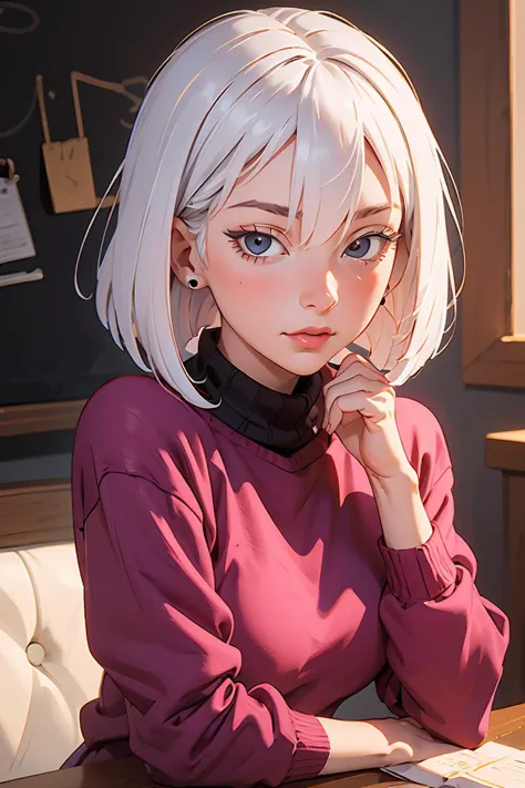 (masterpiece, best quality), 1girl,   fiona_frost, sweater, earrings