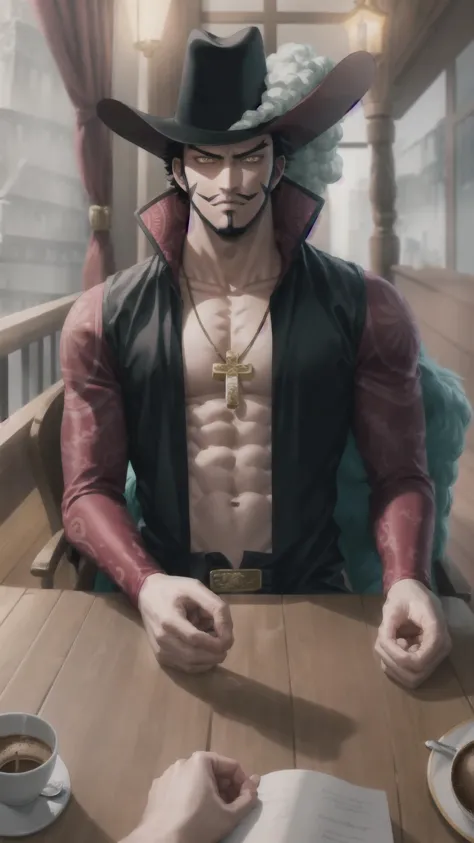 <lora:add_detail:0.3> <lora:ANIME_OP_dracule_mihawk_ownwaifu:0.8> 1boy, dracule mihawk, facial hair, beard, abs, black hair, yel...