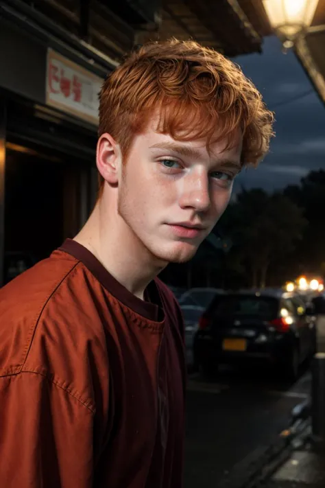 candid photograph, slender dg_Finn <lora:dg_Finn_v1:0.8> 18yo 1boy, ginger facial stubble, , homoerotic, detailed realistic face...